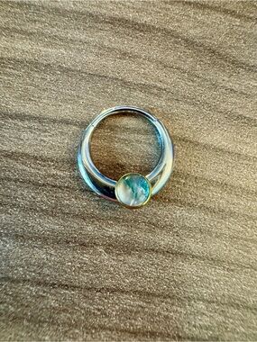 10mm 16g Two-Toned Silver and Gold Colored Titanium Clicker - Women Jewelry